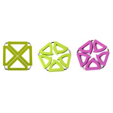 Dual 折疊隔熱墊 方形 綠色+五角形 綠色+紫色, 混色, 1套