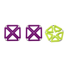Dual 折疊隔熱墊 方形 紫色 2入+五角形 綠色, 混色, 1套