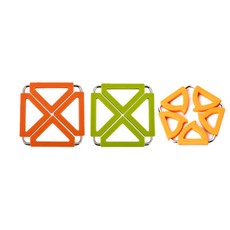Dual 折疊隔熱墊 方形 橘色+綠色+五角形 橘色, 混合顏色, 1套
