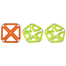 Dual 折疊隔熱墊 方形 橘色+五角形 綠色 2入, 混色, 1套