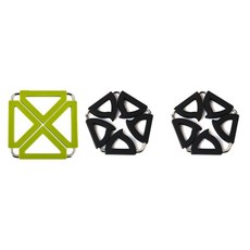 Dual 折疊隔熱墊 方形 綠色+五角形 黑色 2入, 混色, 1套