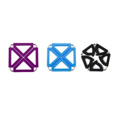 Dual 鍋墊 方形 紫色 + 藍色 + 五角形 黑色, 混合顏色, 1套