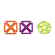 Dual 鍋墊 方形 橘色 + 紫色 + 五角形 綠色, 混合顏色, 1套