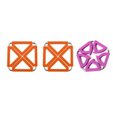Dual 方形鍋墊 橘色 2入 + 五角形 紫色, 混合顏色, 1套