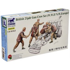 BRONCO BRO3112 1:35 영국군 25Pdr 포병 프라모델 세트, 1세트