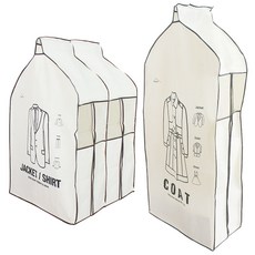 KAZT 卡通圖案洋裝西裝防塵套 2入 + 大衣用, 1套