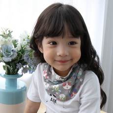미미키드 여아용 오가닉 스카프빕 미니 쥬