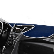 CARTEM 絲絨防滑儀表板避光墊 雙龍, 藍色 + 白色邊框, Rexton/New Rexton ~2005年