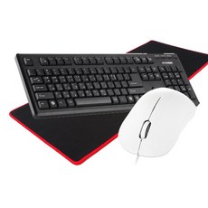 현대 고급형 키보드 HD-K2050 + 무소음 옵티컬 마우스 HD-M5500 + G-COOE 게이밍 마우스 장패드 세트, 키보드(HD-K2050), 마우스(HD-M5500 WH), 혼합 색상