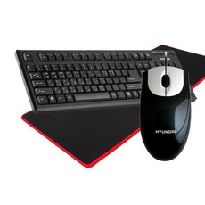 현대 고급형 키보드 HD-K2050 + 마우스 HD-M5000 + G-COOE 게이밍 마우스 장패드 세트, 키보드(HD-K2050), 마우스(HD-M5000), 혼합 색상