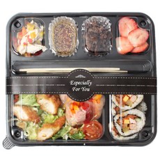 6格塑膠便當盒+貼紙, 5入, 1套