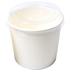 一次性紙製杯飯容器 350ml + 透明蓋子 100入組, 1個