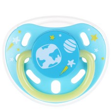 키즈미 야광 노리개젖꼭지, S(3~6 개월), 블루, 1개