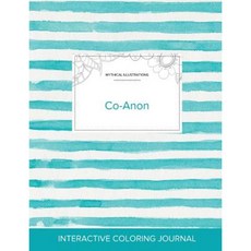 Adult Coloring Journal: Co-Anon (Mythical Illustrations Turquoise Stripes) Paperback, Adult Coloring Journal Press