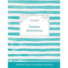 Adult Coloring Journal: Debtors Anonymous (Pet Illustrations Turquoise Stripes) Paperback, Adult Coloring Journal Press
