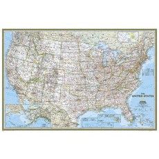 美國經典【海報尺寸+層壓】未折疊, 國家地理地圖