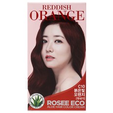 로제 에코 알로에 헤어 칼라 크림 새치커버 멋내기 염색제, C10 붉은빛오렌지, 1개