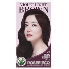 로제 에코 알로에 헤어 칼라 크림 새치커버 멋내기 염색제, C9 보라빛밝은갈색, 1개