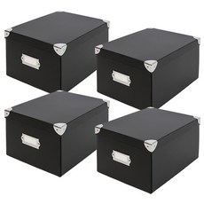 하우스레시피 심플 스토리지 박스 대, 블랙, 4개