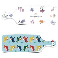 Roem Design 粉彩圖案花卉上菜砧板 2入組, 粉彩圖案花卉, 達拉木馬, 1套