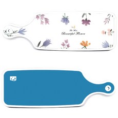 Roem Design 上菜砧板 2入 粉彩圖案花卉組, 粉彩圖案花卉, 天藍色, 1套