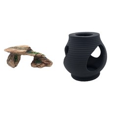 하온펫 수족관 장식용품 고인돌 3 + 디메이 블랙 TW2209, 1세트