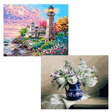 헬로페인팅 DIY 그림그리기 캔버스 도면 차가운느낌2 2p 세트, 차가운느낌2, 화려한우리집, 1개