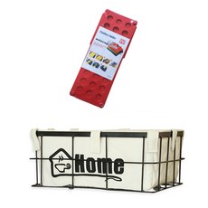 多用途收納盒 L號 白色+快收摺衣板, 紅色的, 1套