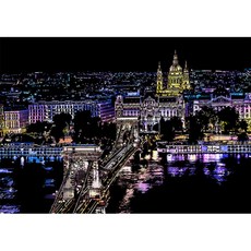 ARTJOY DIY 刮刮夜景 40.5 x 28.5 cm, 布達佩斯塞切尼鏈橋, 1個