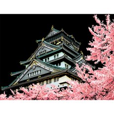 ARTJOY DIY刮刮夜景 26.5 x 20 cm, 櫻花與大阪