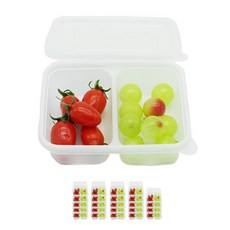 DONNA&DECO PP耐熱雙格方形迷你餐盒, 1件, 20個