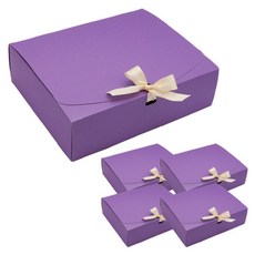 DONNA&DECO 長方形紙盒+蝴蝶絲帶 隨機出貨, 紫色的, 5套