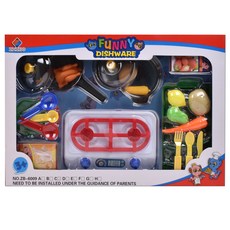 玩具套組趣味餐具鍋廚房玩具套組 6009C, 混色