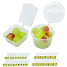 Donna&deco PP耐熱一鍵式醬料盒 圓形 20入 + 方形 20入, 1套, 40個