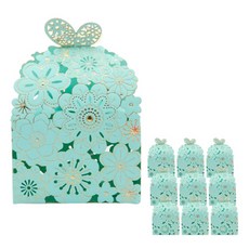 Donna&deco 花朵蕾絲蝴蝶盒 L, 薄荷綠, 10個