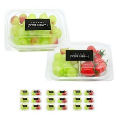 DONNA&DECO 透明沙拉外帶盒 10入+透明2格沙拉外帶盒 10入+韓文貼紙 黑色 20入, 1套