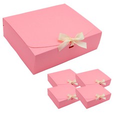 DONNA&DECO 長方形紙盒+蝴蝶絲帶 隨機出貨, 粉色的, 5套