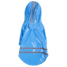 Petnine 狗狗和貓咪反光運動風連帽雨衣, 藍色