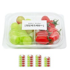 DONNA&DECO 透明2格沙拉外帶盒 20入+韓文貼紙 白色 20入, 1套