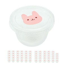 Donna&deco 3盎司 透明醬料罐 60p + 兔子貼紙 60p, 1套