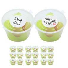 Donna&deco PP耐熱按壓式圓形醬料罐 20入 + 特製手工綜合貼紙 20入, 1套