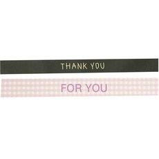 황씨네도시락 도시락띠지스티커 블랙 땡큐 52p + 체크 포유핑크 51p, 혼합 색상, 1세트