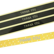 황씨네도시락 도시락 띠지 스티커 땡큐 블랙 24p + 땡땡이 땡큐 노랑 24p, 혼합 색상, 1세트
