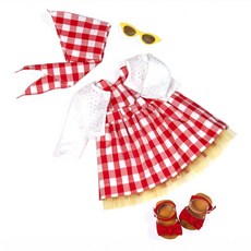 Ozzy Dolls 紅色格子娃娃一件套組, 混色