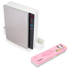 Dr.CLEANER 家用牙刷清潔器+攜帶式電池牙刷清潔器, BIO-113(家用款)+BIO-201(攜帶款), 粉色熊