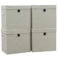 Katsu 簡易多用途空間盒 4p + 蓋子 4p, 象牙, 1套