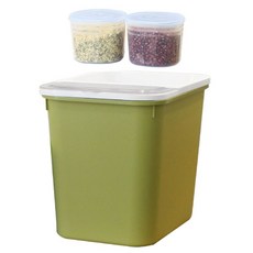 KAZT 防潮儲米桶 16kg+防潮雜糧盒 2入, 綠色
