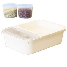 가쯔 모던쌀통 3kg + 모던 잡곡통 2p, 화이트, 1세트