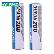YONEX Mavis 200 冬季羽毛球毽子 6p, 白色的, 1組, 6入