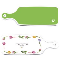 Loem Design 上菜砧板 2入 浪漫圖案花卉線條組, 浪漫花卉圖案線條, 淺綠色, 1套